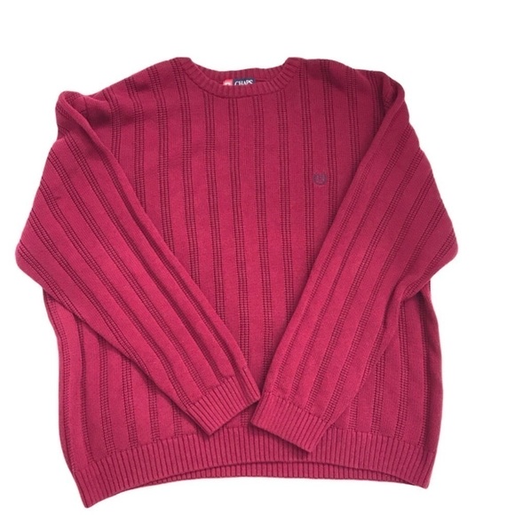 Chaps knit Sweater Burgundy Size XL - Picture 3 of 13